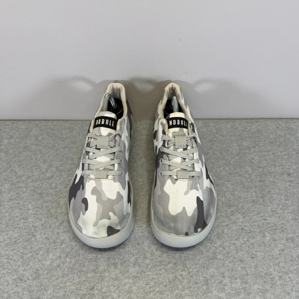 NOBULL Womens Shoes Size 8.5 Canvas Trainer Camo Grey White Athletic Sneakers